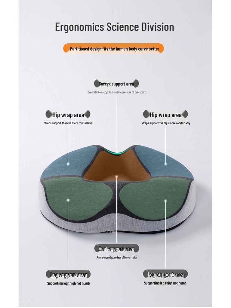 Enhanced Memory Foam Hemorrhoid Seat Cushion – Breathable, Non-Collapsing Support for Long Sitting, Coccyx Comfort, and Improved Posture.