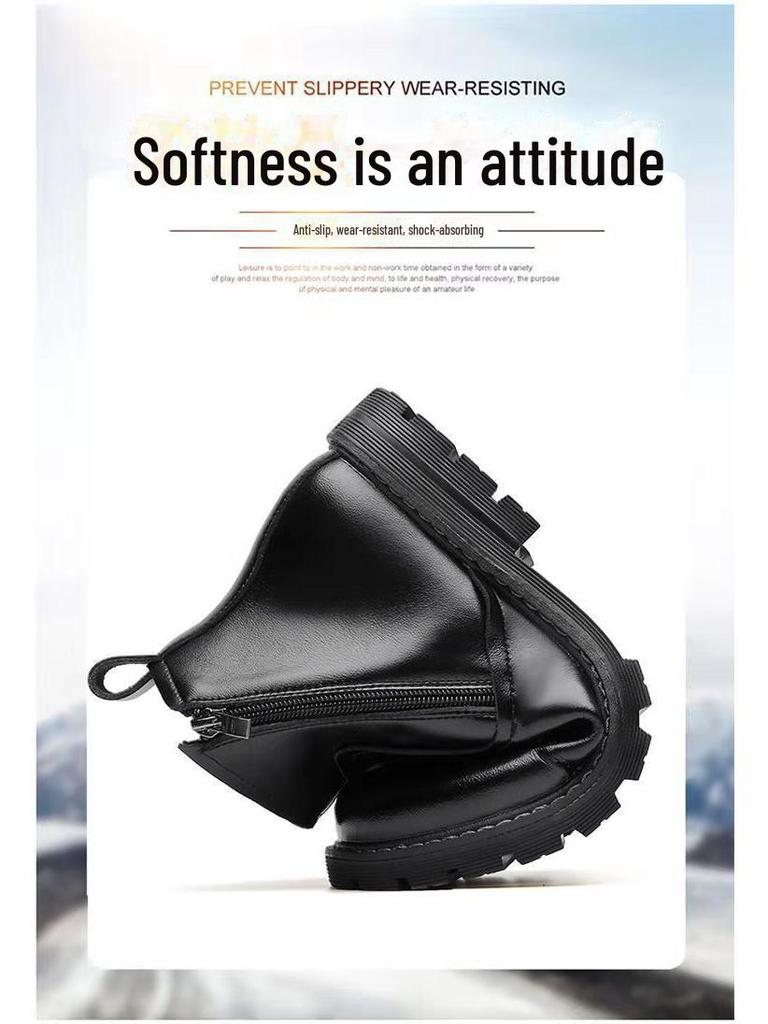 2023 Autumn Men's High-Top Boots: All-Match European Style Zipper Martin Boots, Casual Korean Version