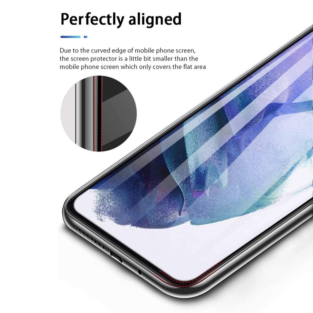 2.5D 9H Arc Edge Gehärtetes Glas Displayschutzfolie+Kameraobjektiv Film Schutz für Samsung Galaxy S21 4G/5G