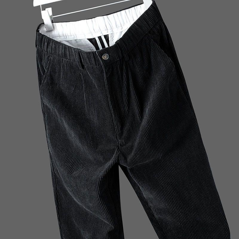 Men's High-End Corduroy Elastic Straight-Leg Trousers - Casual & Trendy for Autumn/Winter