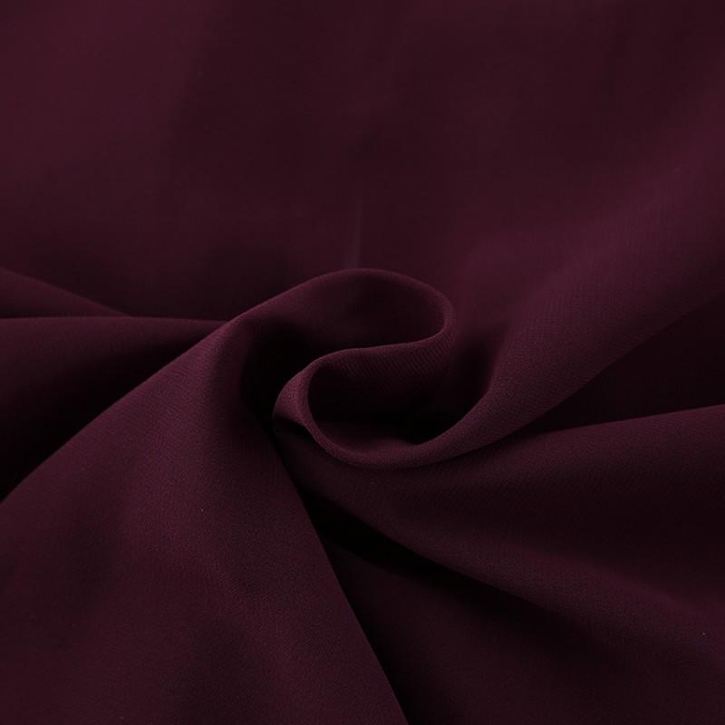 Womens Vintage French Style Ruffle Chiffon Blouse 2025 Elegant Wine Red Round Neck Top