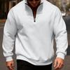 Men Quarter Zip Sweatshirt Mock Neck Fleece Lined Pullover Solid Color Loose Casual Warm Sweatshirt for Winter Sports Street Party Wear