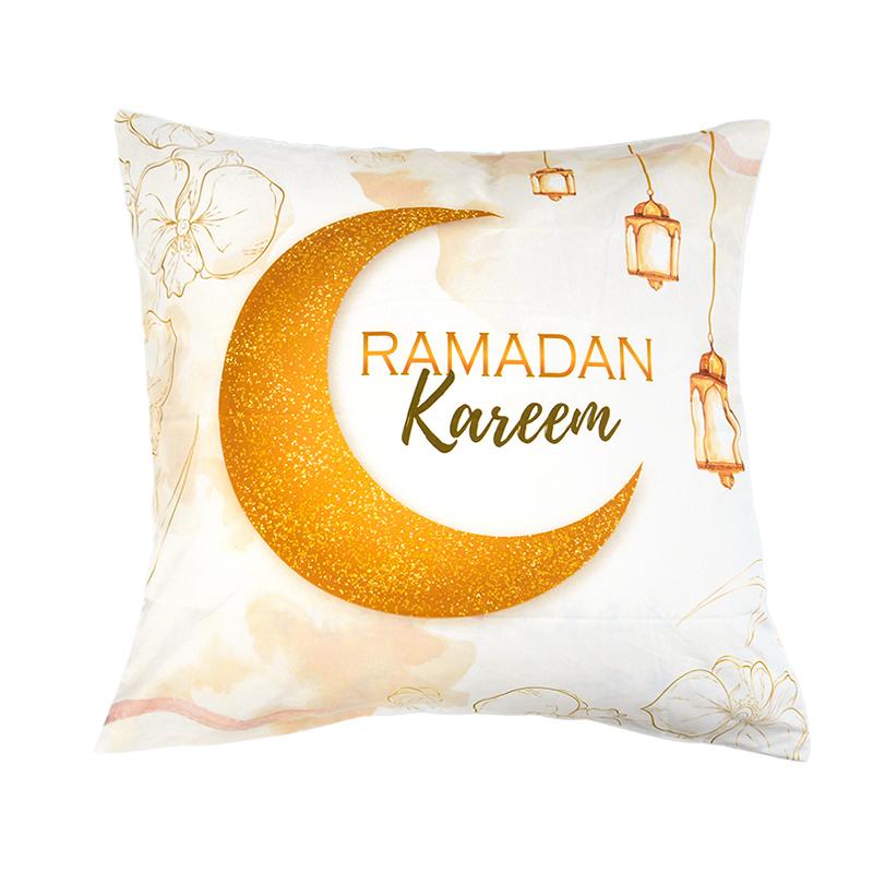 Home Decor Ramadan-themed Moon & Lantern Printed Pillowcases Pattern Cushion Cover Suitable for Sofa Bedroom Car Pillow Cover