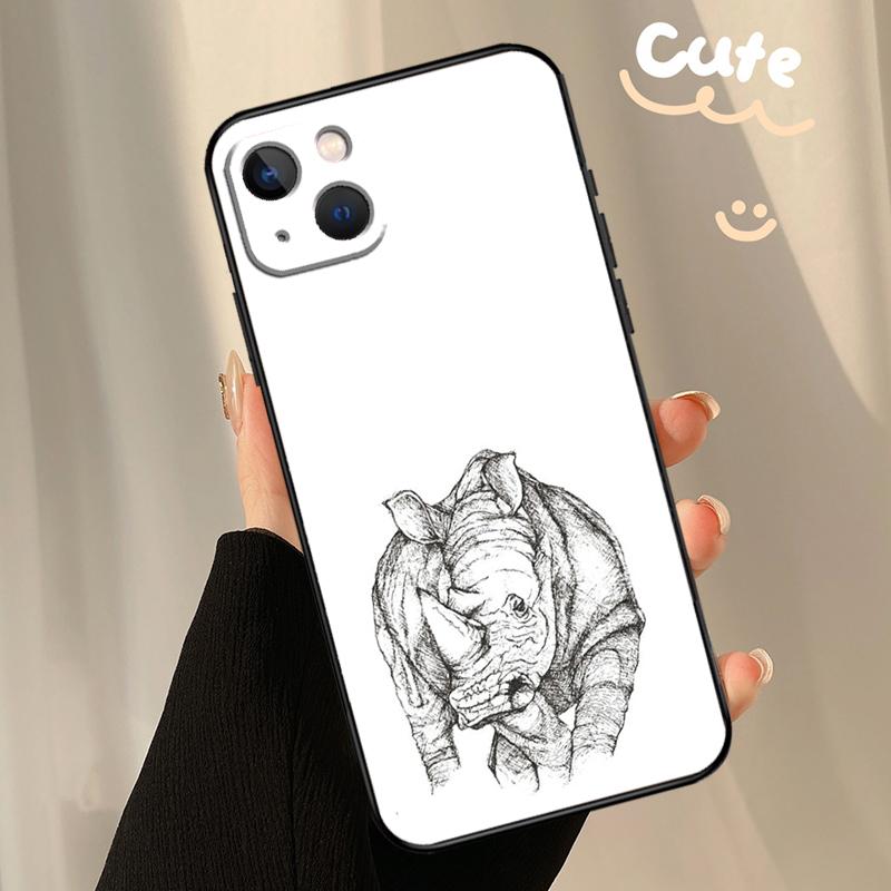 Rough Rhinoceros Rhino Beast Phone Case For iPhone 17 Pro Max 11 14 15 16 Pro Max Plus 13 12 Mini 16e 17 Air Back Cover