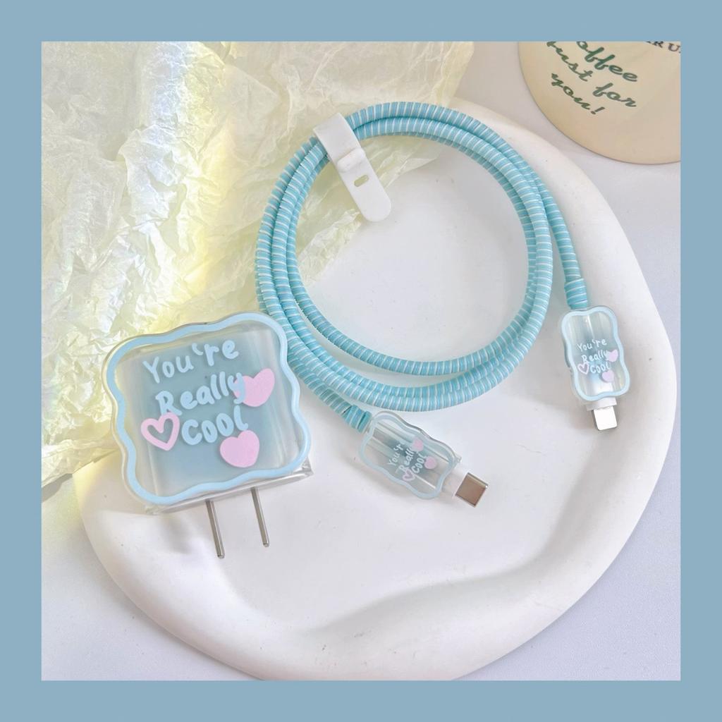 Geeignet für Apple Datenkabel Schutzhülle Ladegerät 20W Schnellladung bruchsicher Kabelaufwickler Niedliches Blume Tier Fortgeschritten