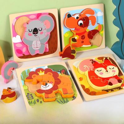 3D Wooden Animal & Transportation Puzzle for Early Education