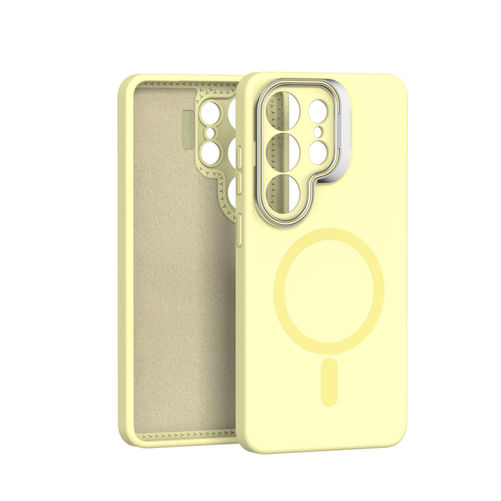 Per Magsafe Custodia in Silicone Liquido Per Samsung Galaxy S26 S25 S24 S23 Ultra Edge Funda S25 Ultra Metallo Protezione Lente Copertura Magnetica