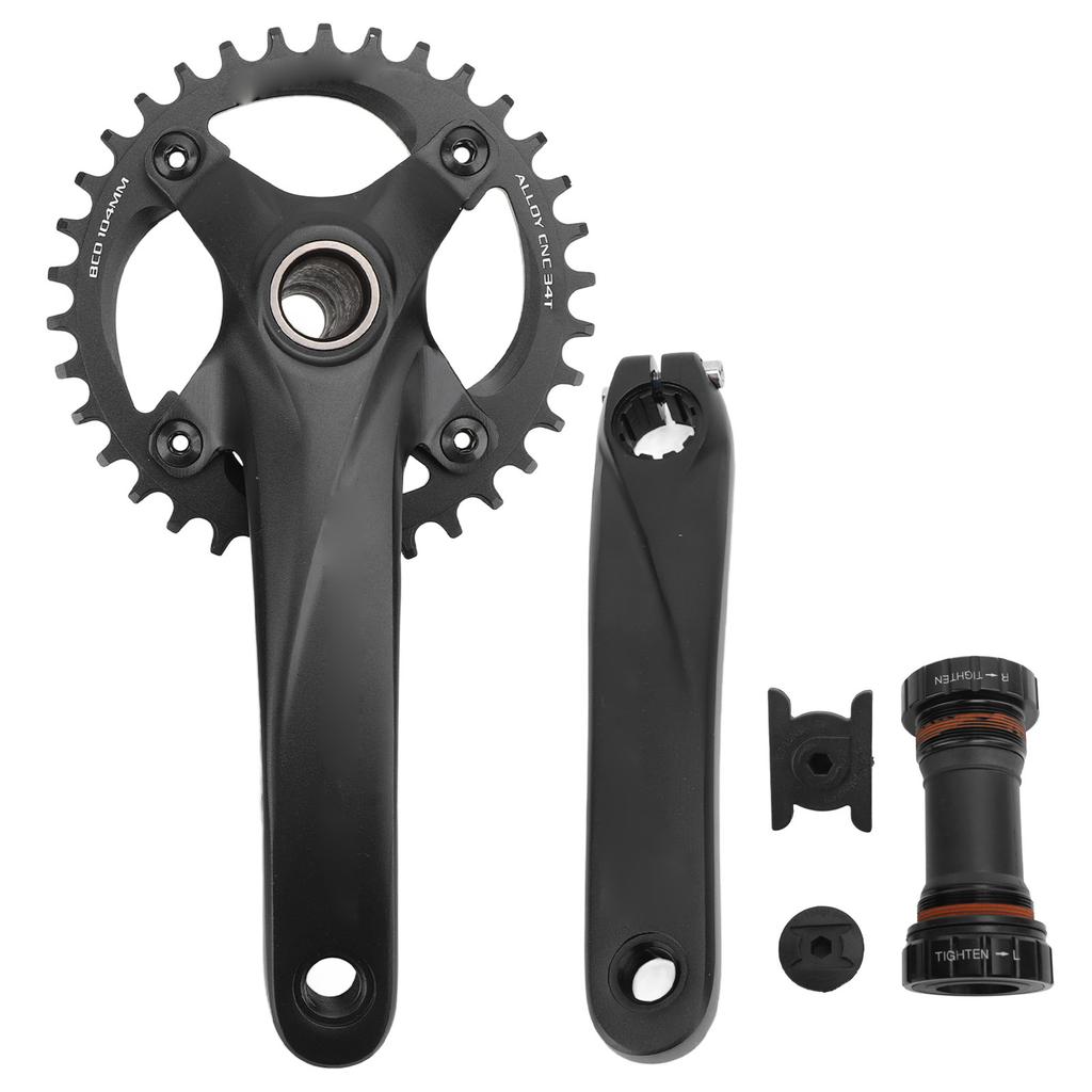 Bike Crankset 34T Chainring Sprocket Aluminium Alloy Hollow Integrated CNC Light Weight Bike Parts for MTB