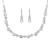 Jewelry, Ladies Silver Sparkling Crystal Necklace Earrings Set