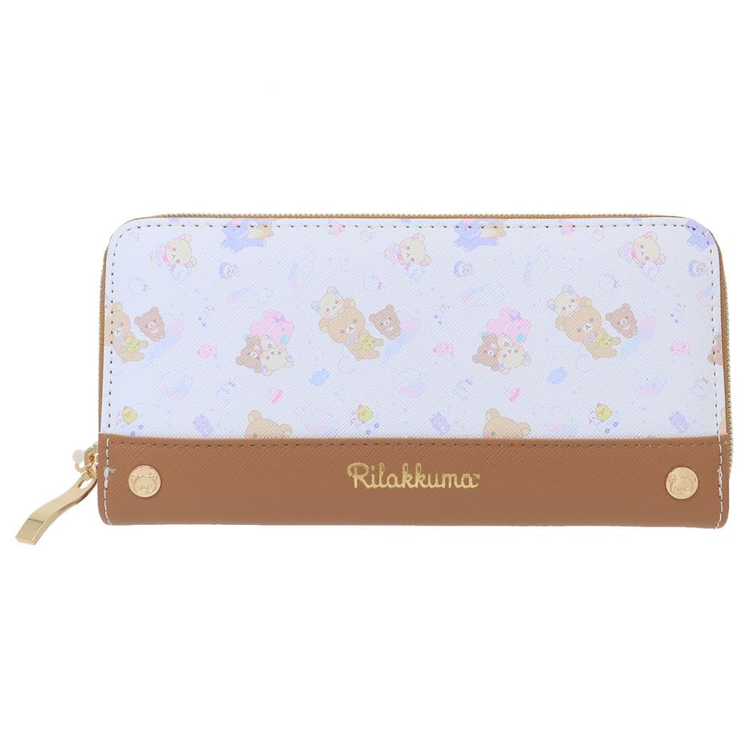 Трехстворчатый кошелек Sanrio с леопардовым принтом и дизайном Rilakkuma