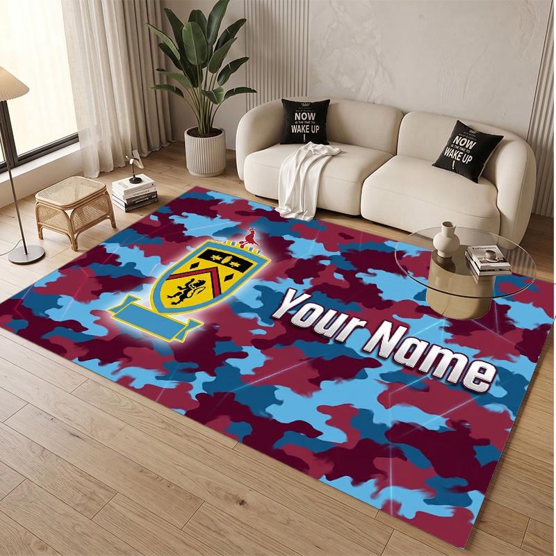 Tappeto in Velluto di Cristallo Personalizzato con Motivo Calcio Burnley Tappetino Antiscivolo per Pavimento