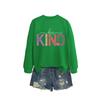 Womens Oversized Cotton Hoodie With Be Kind Cutout Letter Print Fall Winter Casual Sweatshirt
