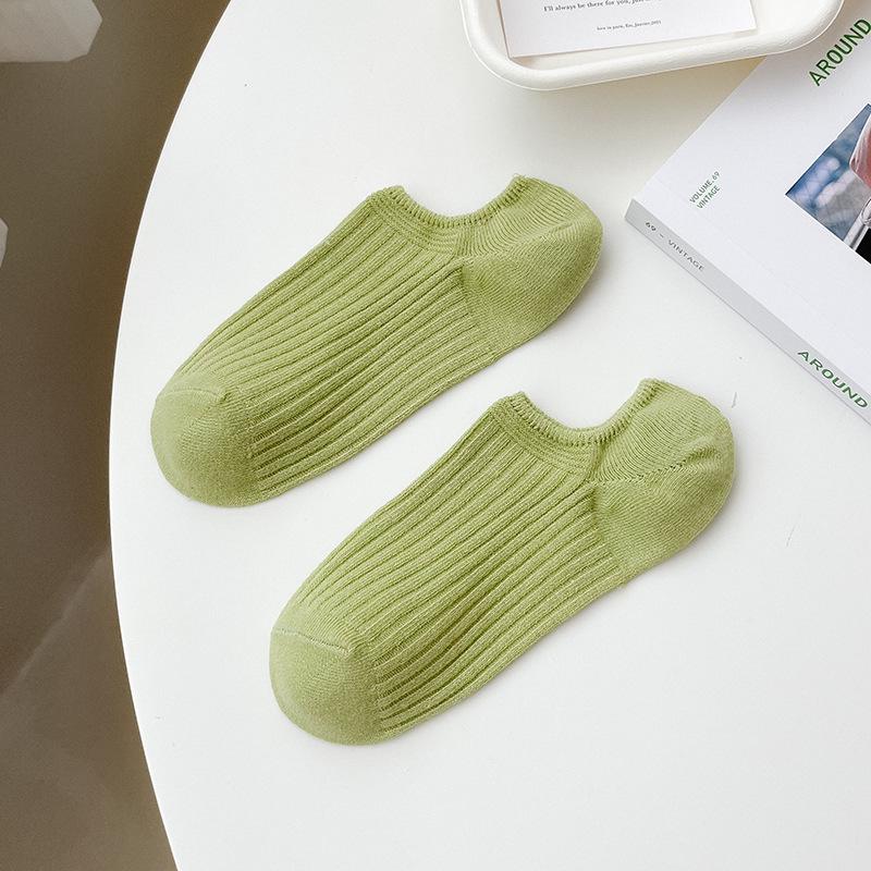 Shallow-mouthed Women's Boat Socks, Thin, Breathable Pure Cotton Socks for Spring and Summer, Candy-colored Solid-colored Women's Short Socks
