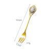 Stainless Steel Spoons Inlay Ceramic Coffee Ladles, Vintage Gold Plating Dessert Spoon, High-class Cake Scoops, Christmas Gift
