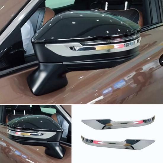 Chrome ABS Rear View Side Door Mirror Strip Trim 2pcs For Toyota Crown -2024