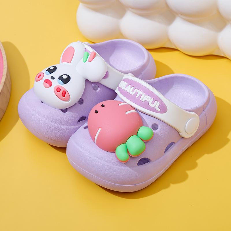 Summer non-slip children's slippers cartoon bunny closed-toe sandals baby clogs boys' and girls' sandals
