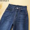 MODIQUE jesień Plus rozmiar nowe damskie podstawy elastyczne spodnie haremowe pełnej długości Lady wysokiej zwężone długie dżinsy na co dzień kobiece spodnie dżinsowe