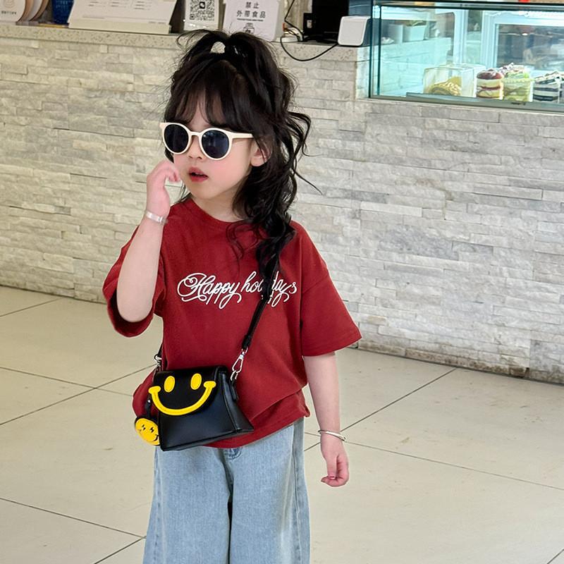 Fashionable Cute And Princess Shoulder Bag Trendy Smiley Face Design Kids For