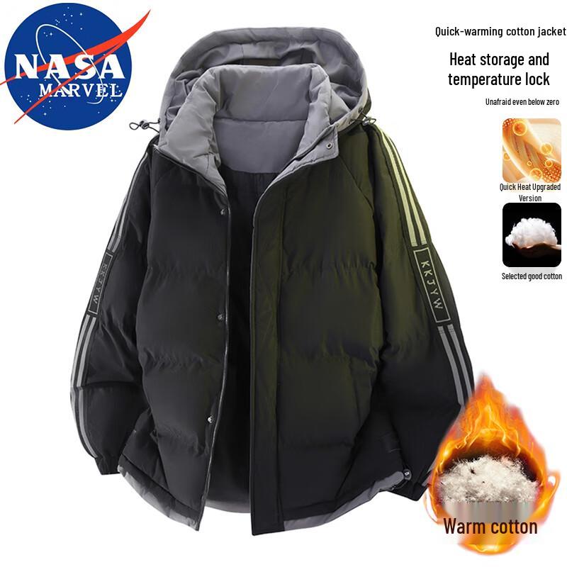 Мужская стеганая куртка с капюшоном NASA MARVEL 3XL чёрный