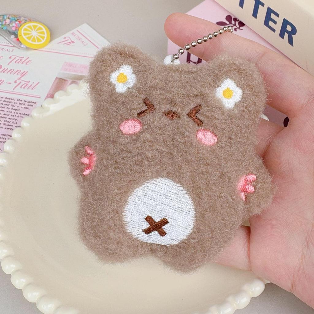 Trendy Squeaky Bear Plush Keychain - Cute Cartoon Pendant for Bags