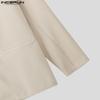 INCERUN Oversized Men Lapel Neck Long Sleeve Side Lace-up Casual Loose Thin Blazer Coats