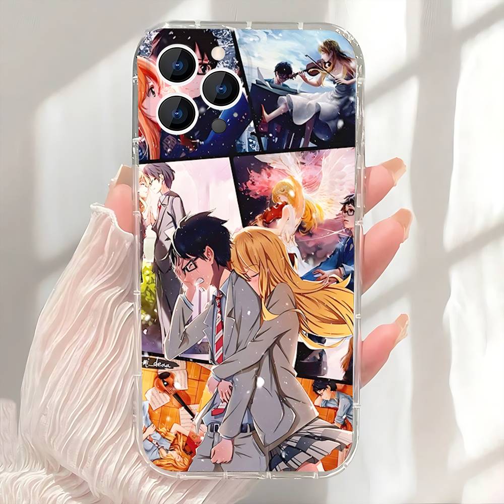 Yours Lies in A-April Phone Case For iPhone 17,16,15,14,13,12,11 Pro,Max,Plus,X,XS,XR,SE4,E Mini Transparent Soft Cover