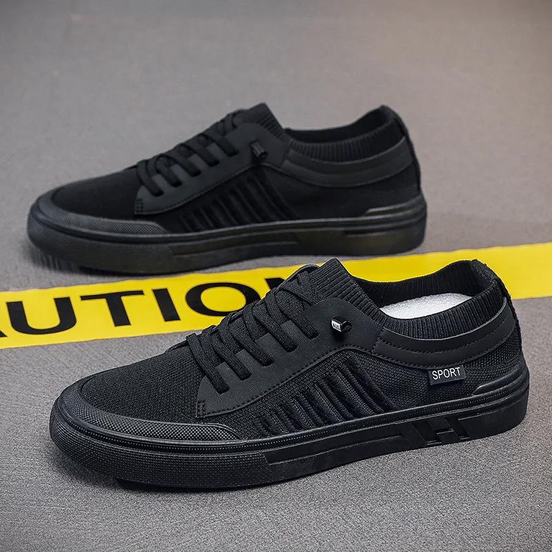 

Мужская обувь на одной педали 2024 новая летняя дышащая сетчатая повседневная обувь на плоской подошве мужская рабочая универсальная спортивная модная обувь 39 чёрный