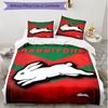 3-teiliges Bettbezug-Set (1 * Bettbezug + 2 * Kissenbezug, ohne Kern), South Sydney Rabbitohs Druck Weiches Ganzjahres-Bettwäscheset, Heimschlafzimmer-Dekoration Geschenk