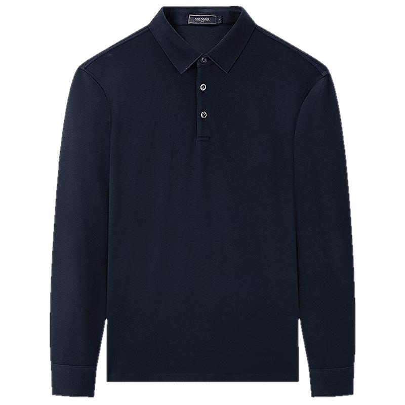 Herren Langarm-Poloshirt aus antibakterieller Wollmischung von Youngor
