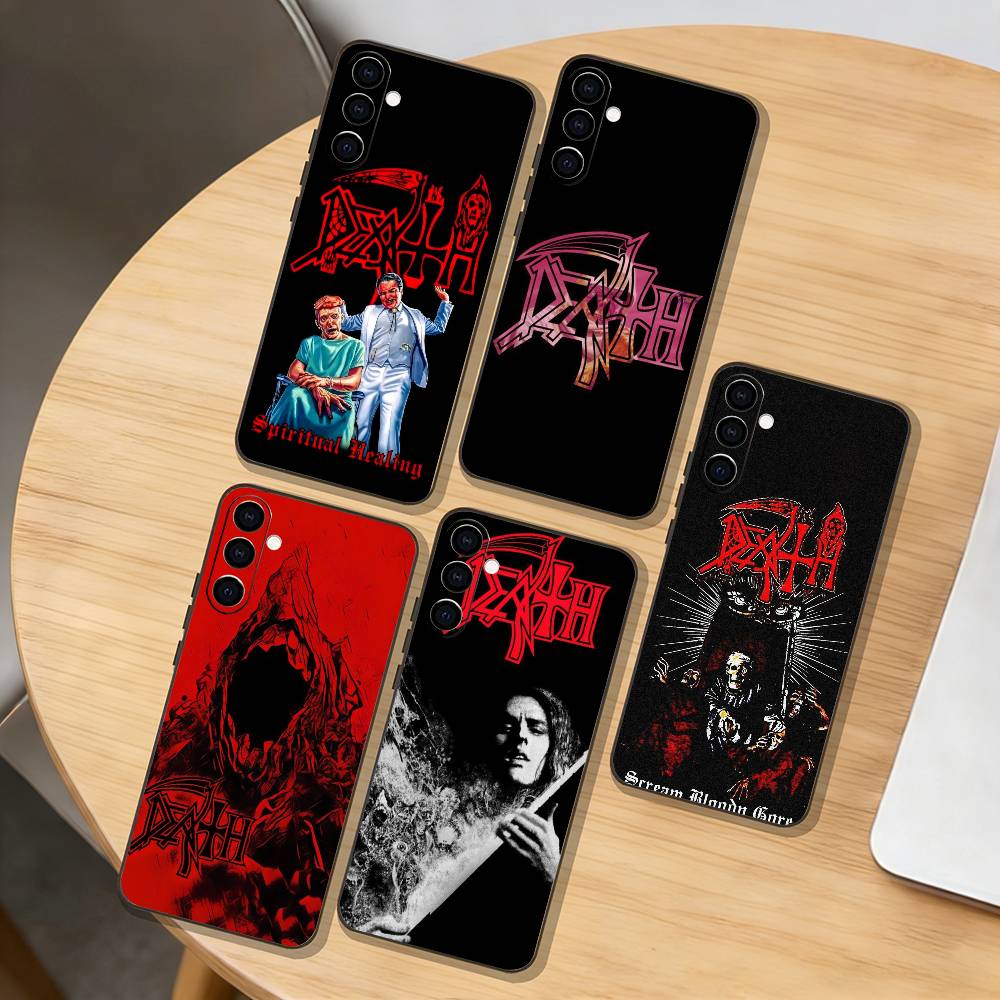 Metal B-Band D-Death Phone Case For Samsung Galaxy A73,A72,A71,A70,A53,A52,A51,Others Soft Black Cover