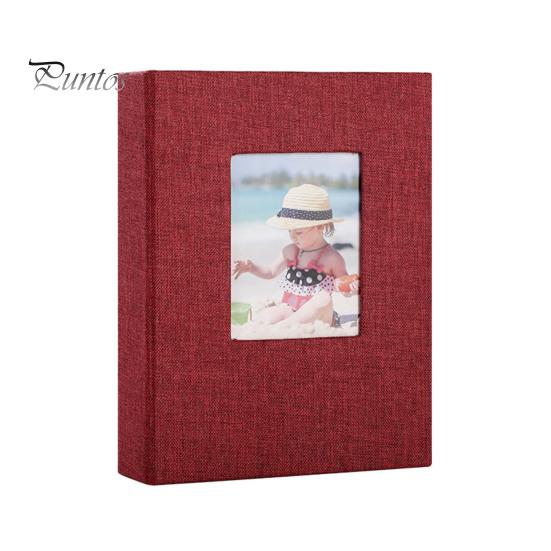 Slip-in Photo Album Linen Cover 28 Pages 56 Pockets 4x6-Inch Wedding Travel Baby Shower Kids Family Anniversary Picture Collection Book