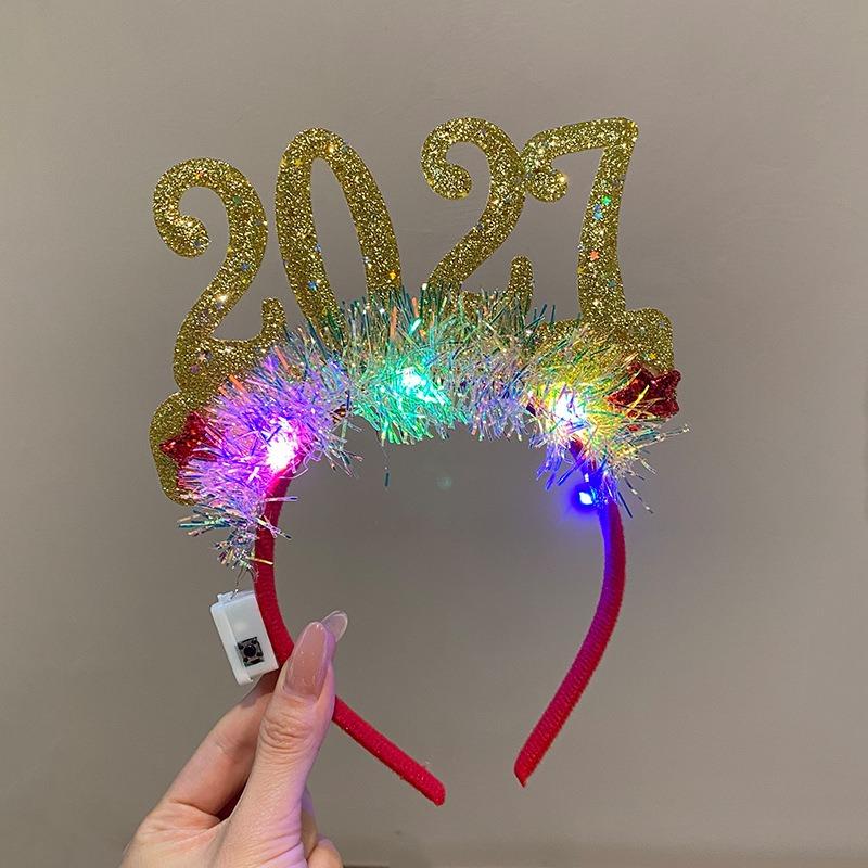 Glowing headband headgear new countdown party props christmas carnival atmosphere decoration