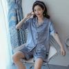 Women's Pajamas Simple Solid Color Buttons Cardigan Short Sleeve Shorts Loungewear Thin Ladies Fashion Sleepwear