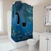 Impressionist Black Cat Water Lily Shower Curtain - Creative Monet Style Art - Indoor Home Bathroom Decor Artistic Bath Curtain
