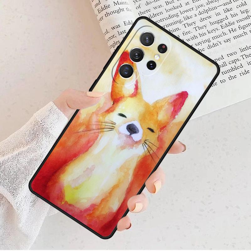 Watercolor Painting The Fox Phone Case For Samsung Galaxy S25 S23 S30 S8 S21 S20 FE S24 S22 Note 10 20 S8 Plus lite Ultra
