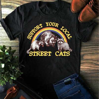 Racoon Vintage Shirt Graphic Tee Short Sleeve Funny T-Shirts