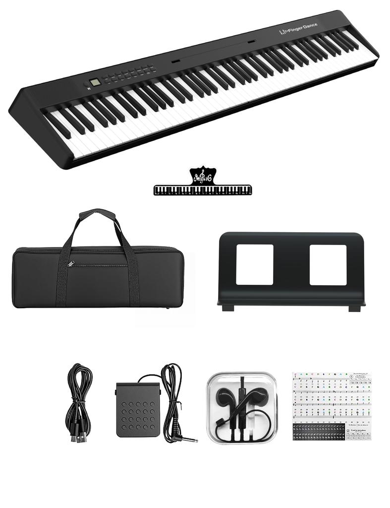 folding digital popular for beginners and with practice and Slim 88-key piano, semi-weighted, children, pedals, headphones, function, foldable,