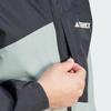 Adidas Color Block Outdoor Sports Hooded Rain Jacket Men Jacket Silver Gray Green IP1419
