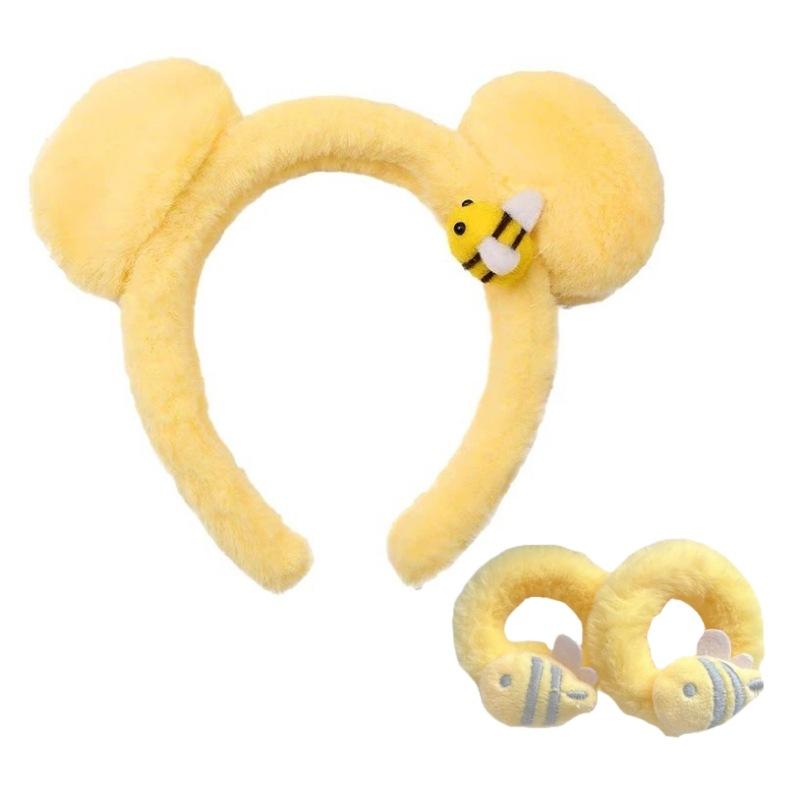 Plush Bear Ear Hairhoop Cartoon Ear Headband Cosplay Costume Halloween Party Lovely Headdress Adult Kids Funny Barrettes