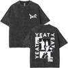 Vintage Washed Rapper Yeat Double Sided Print Tshirts Lyfestyle  T Shirt Men Women Hip Hop Fashion Trend Tshirt Streetwear