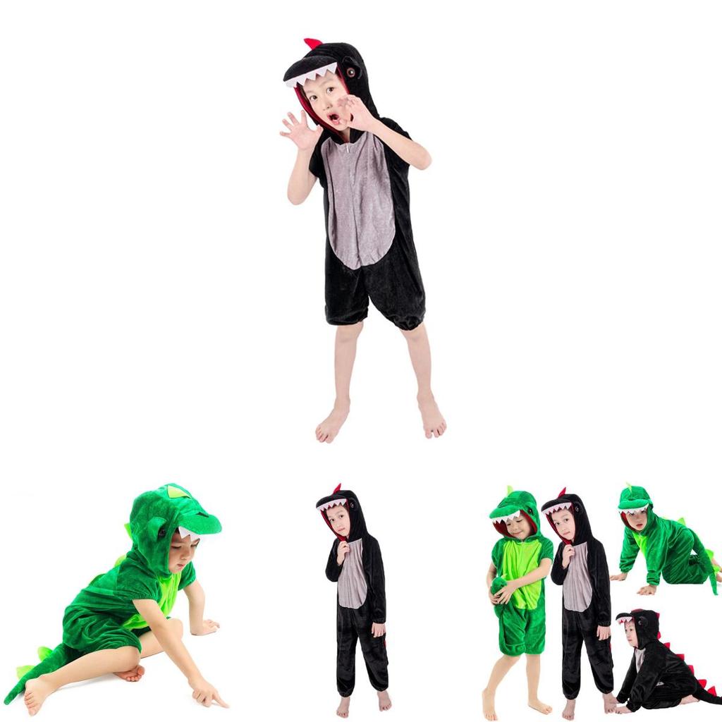 Vibrant Unisex Halloween Dinosaur Costume Crocodile Jumpsuit For Kids Cosplay Events