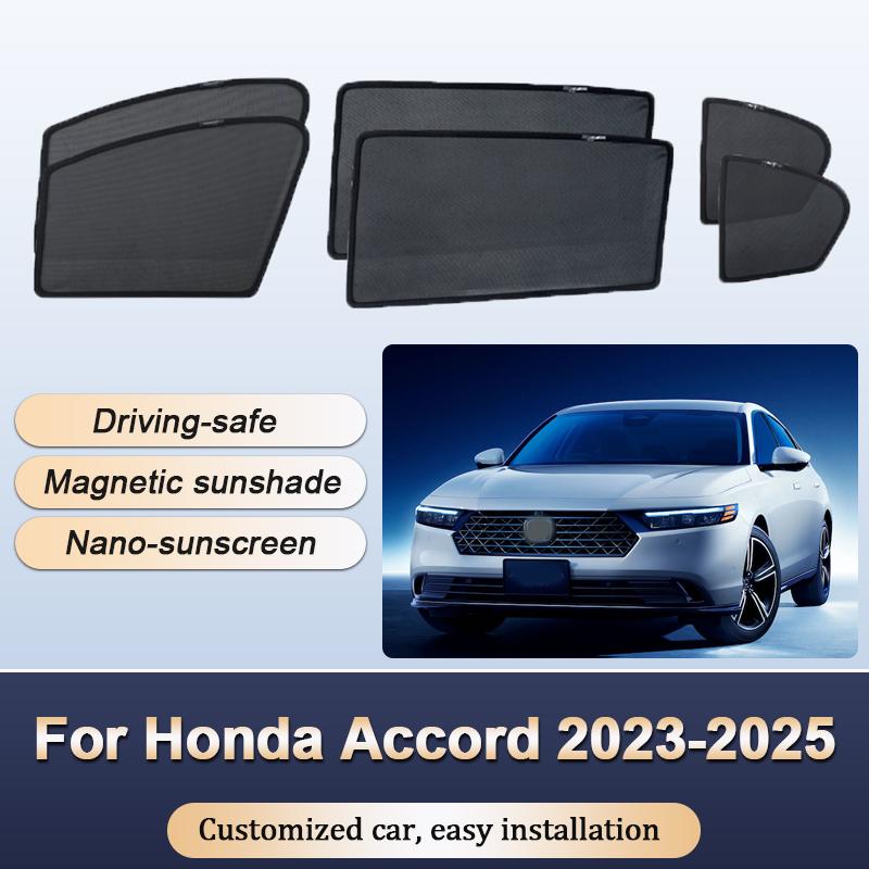 Sun Shades For Honda Accord 11 11th CY 2023-2025 Sunshades Magnetic Privacy Protection Visor Curtains Windows Auto Accessories