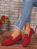 Plus Size Flyknit Pointed Toe Women's Spring 2026 Comfortable Casual Loafers Slip-on Flats