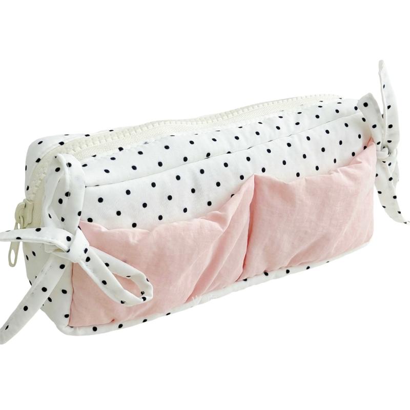 

High Capacity Pencil Case Large Bowknot Pen Pouches Zippered Travel Cosmetic Storage Bag for Office School Travel 1