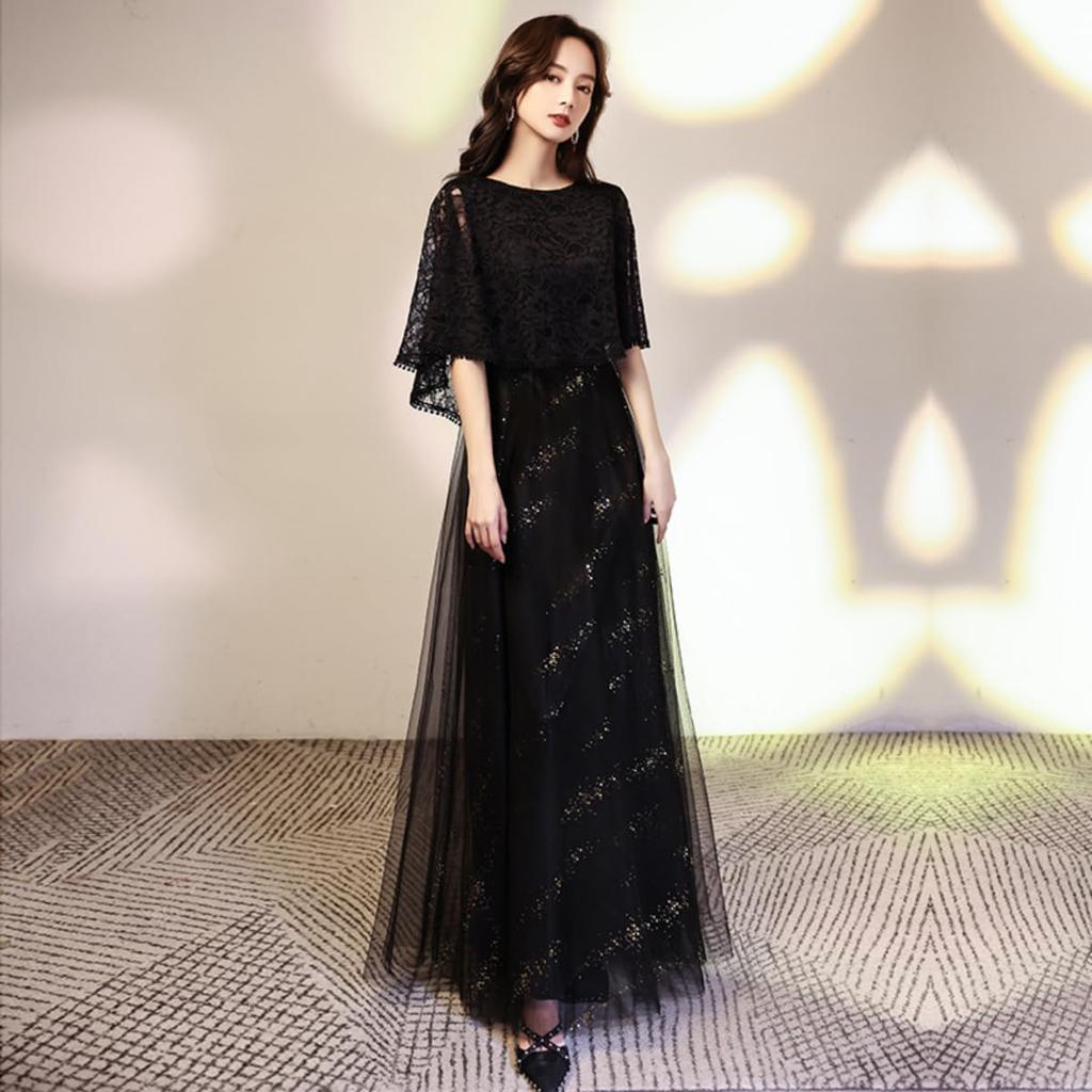 Long Adult Party Dress with Evening Stole Plus Piano Plus XL [MATSUMIZUYU] Dress, Sleeves, Dress, Sparkling, Style, Women's, Graduation, Wedding,