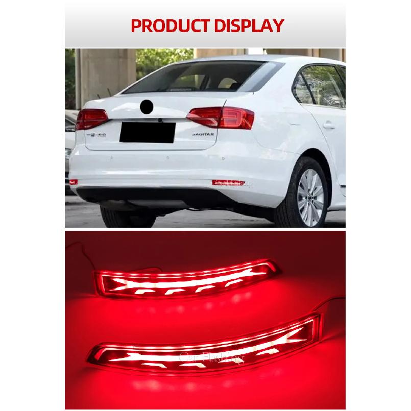 2Pcs LED Rear Fog Lamp Bumper Light For Volkswagen Sagitar 2015 2016 2017 2018 Turn Tail Stop Brake Lamp Reflector lights