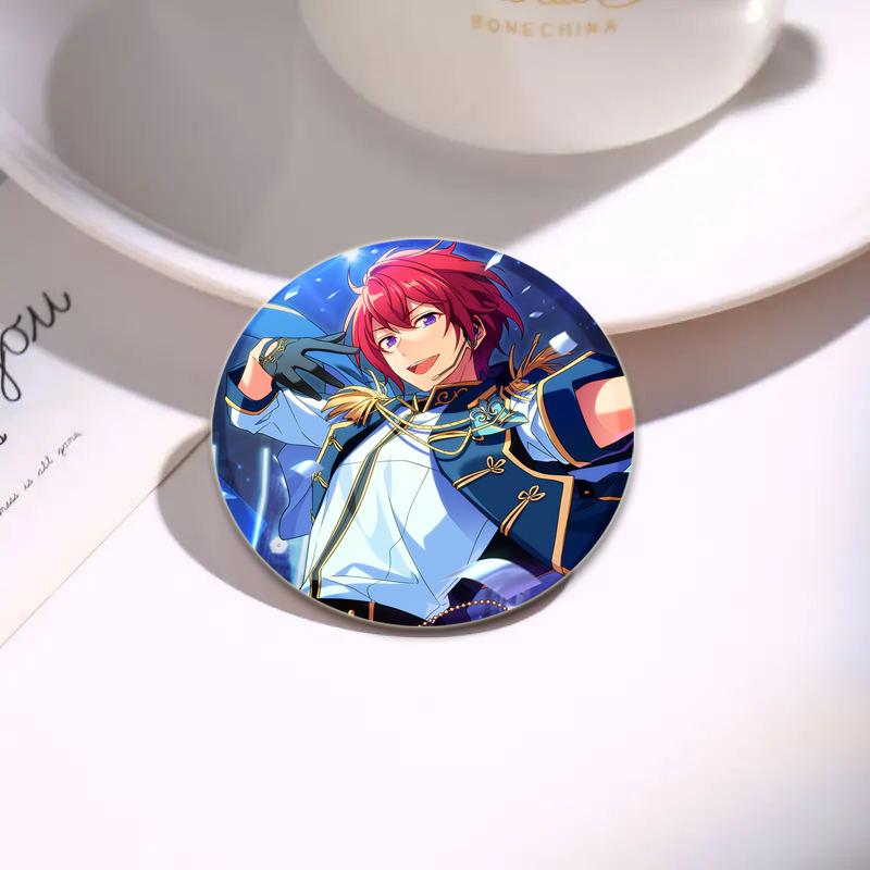 32/44/58mm Ensemble Stars Idol Round Brooch Cartoon Cosplay Badge Icons Lapel Pins for Backpack Gifts Tsukasa Suou