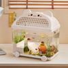 CatShaped Pet Enclosure Ventilated Transparent tank with Wheels Enclosed Raised