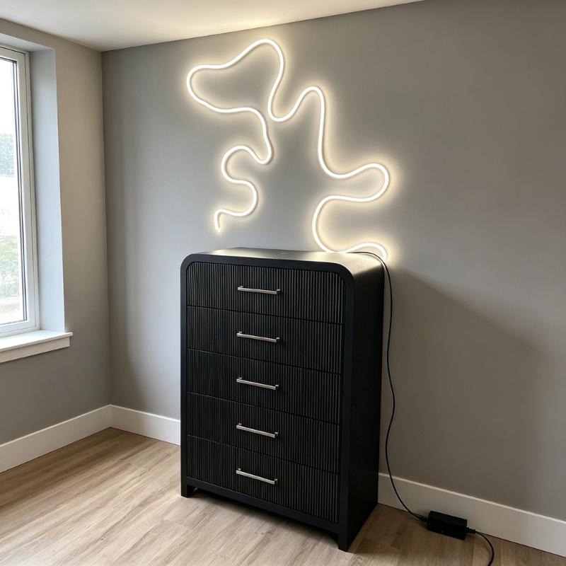 Clear LED Tape Fasteners, Plastic LED Ribbon Holders, with Two Opposing Prongs and Flat Mounting Bases for Direct Placement and Organized Routing