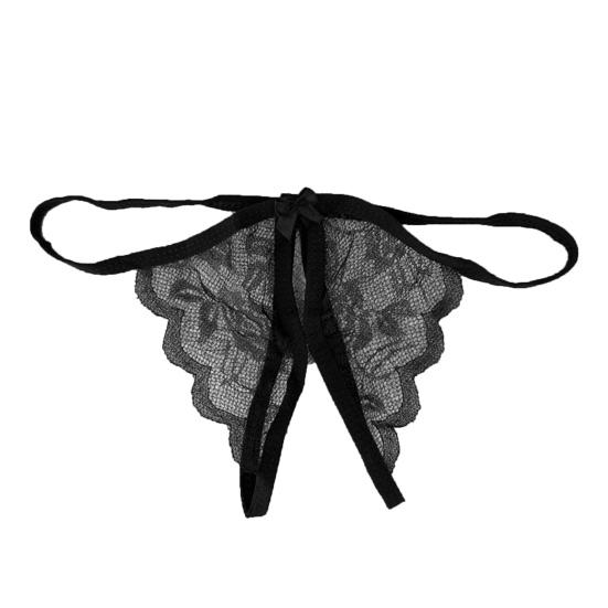 Dámské Kalhotky Krajka Otevřený rozkrok Průhledný Mašlička Dekor Jednobarevná Tanga G-string Dáma Nízký pas Tenké Intimní Dámské Spodní prádlo